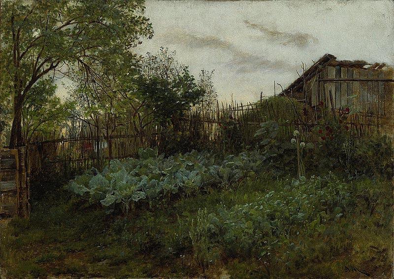 Adolph von Menzel The Back Garden oil painting picture